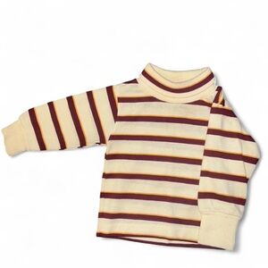 Vintage Healthtex Yellow and Maroon Striped Long Sleeve Tee 12 months